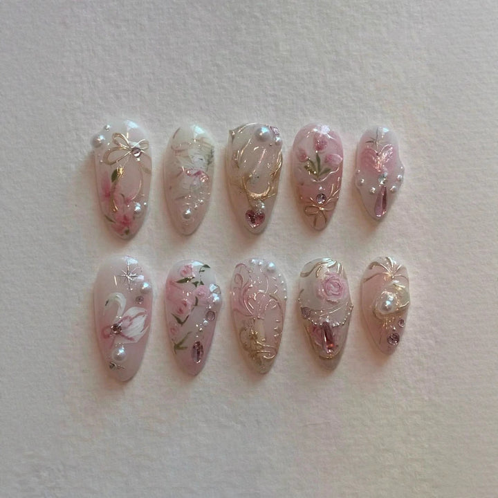 Artistic Press-On Nail Art Set Stornfield
