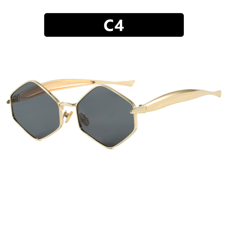 Women's hexagonal sunglasses with elegant metal frame and UV protection Stornfield
