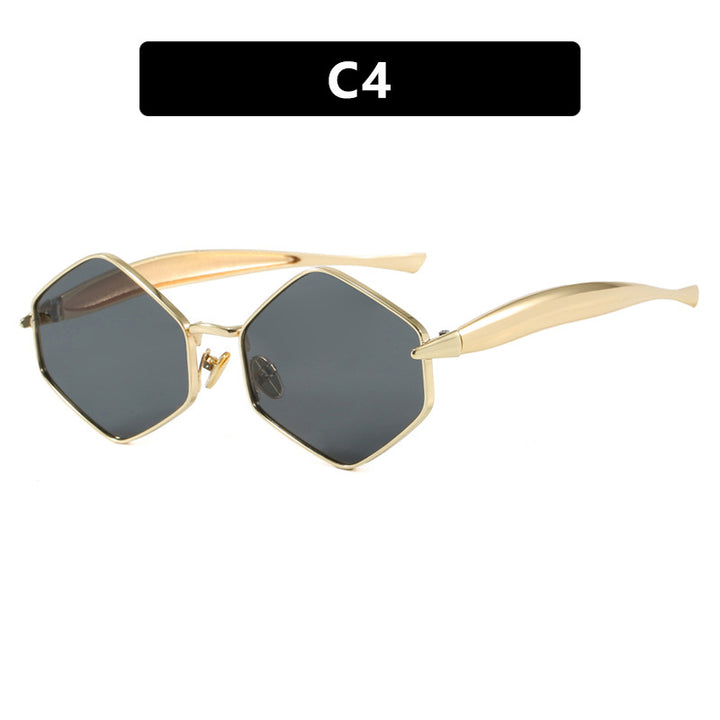 Women's hexagonal sunglasses with elegant metal frame and UV protection Stornfield