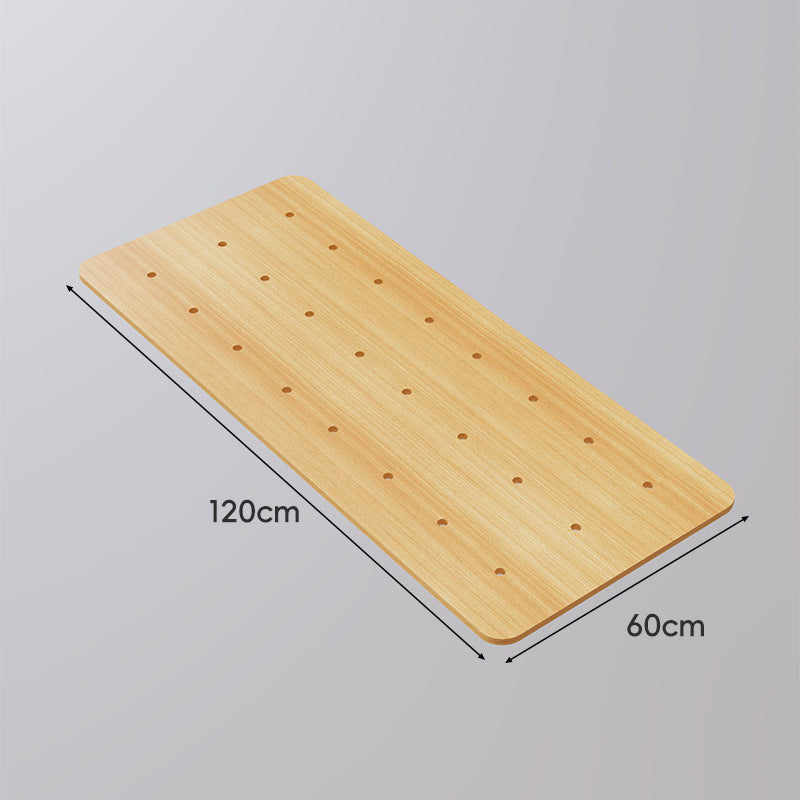 Large Perforated Bamboo Shelf Panel with Ventilated Slatted Design