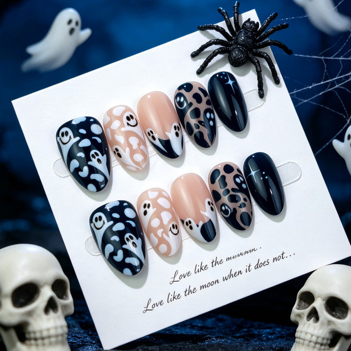 Artistic Press-On Nail Set with Unique Patterns