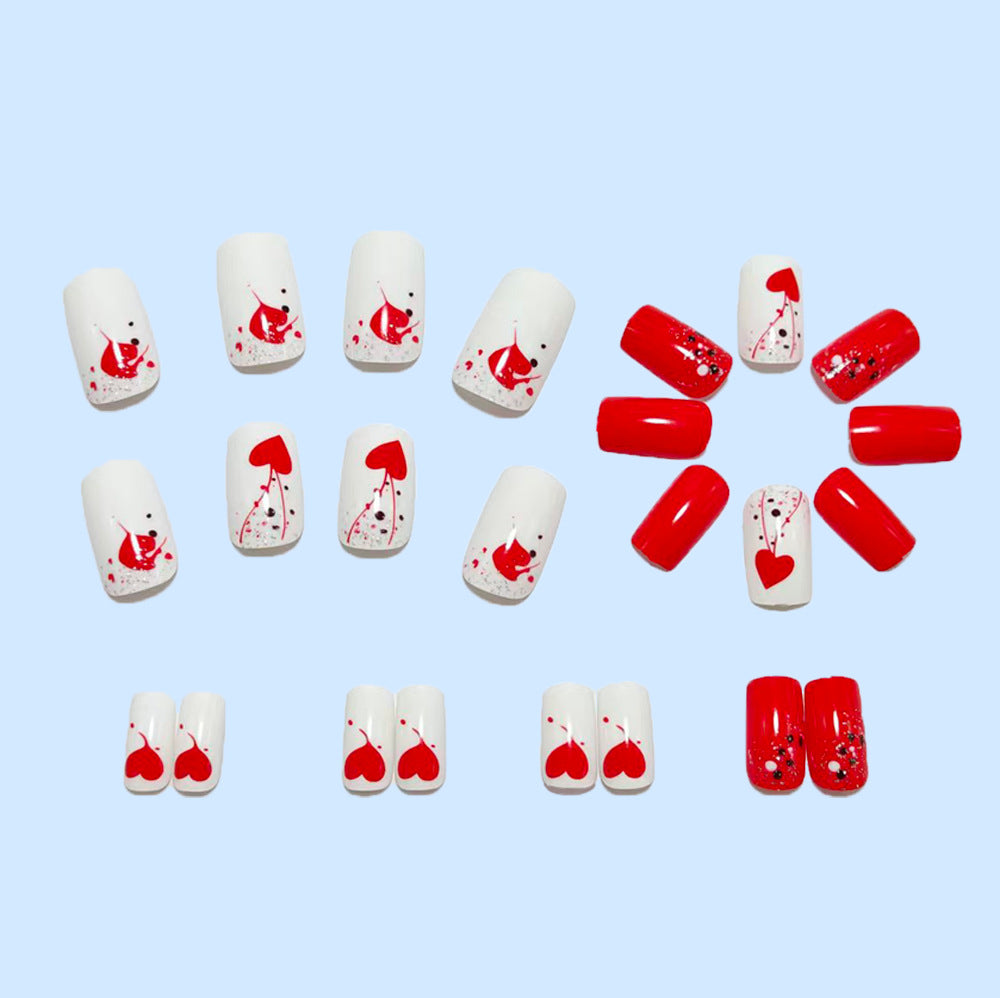 Artificial nails with creative heart design Stornfield