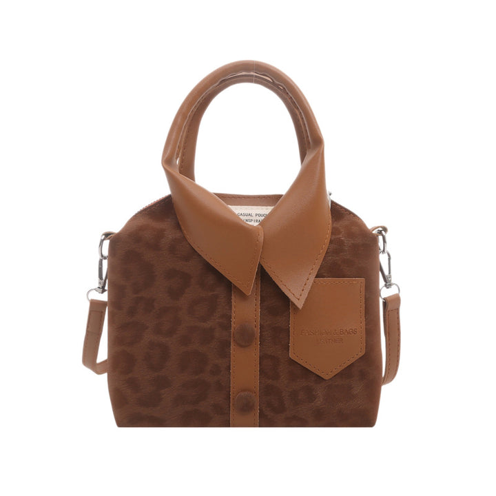 Stylish Animal Print Top Handle Handbag