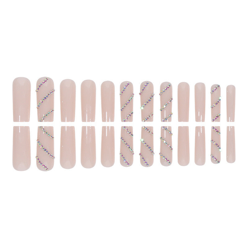 Acrylic nail set with sparkling rhinestone accents Stornfield
