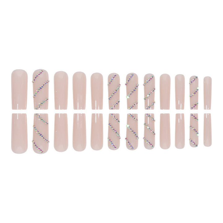 Acrylic nail set with sparkling rhinestone accents Stornfield