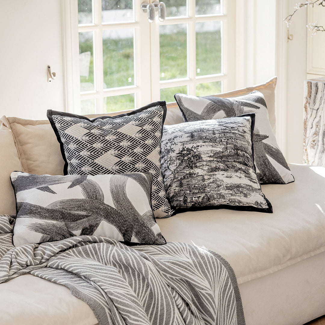 Luxurious decorative cushion with graphic pattern