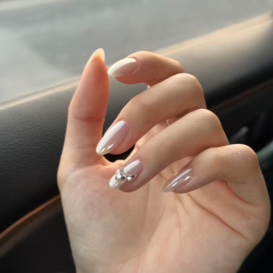 Elegant Decorative Press-On Nail Set with Rhinestone Accents Stornfield
