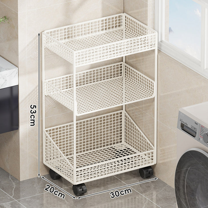 Compact Three-Tier Ventilated Metal Mesh Organizer Shelf for Countertop and Cabinet