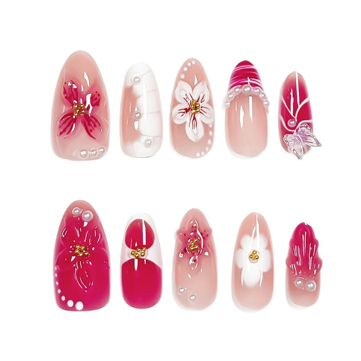 Decorative Floral Press-On Nail Art Collection Stornfield