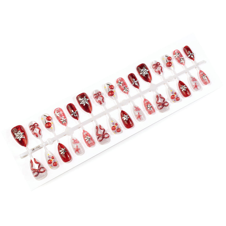 Artistic Holiday-Themed Press-On Nail Set