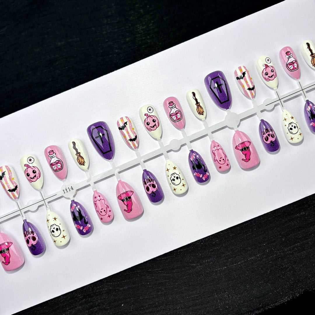 Thematic Halloween Press-On Nail Art Set