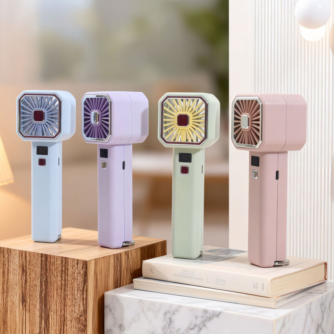 Women's Portable Handheld Fan with LCD Display and USB Charging Function Stornfield