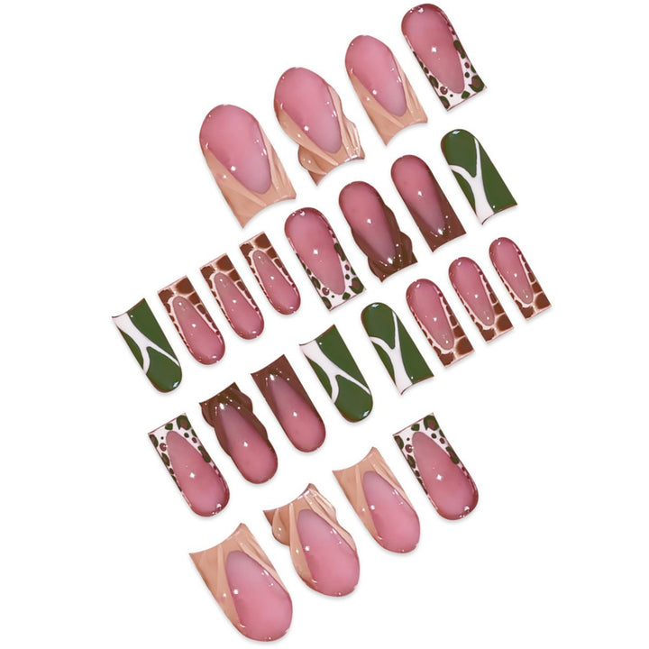 Artistic Press-On Nail Set with Unique Patterns Stornfield
