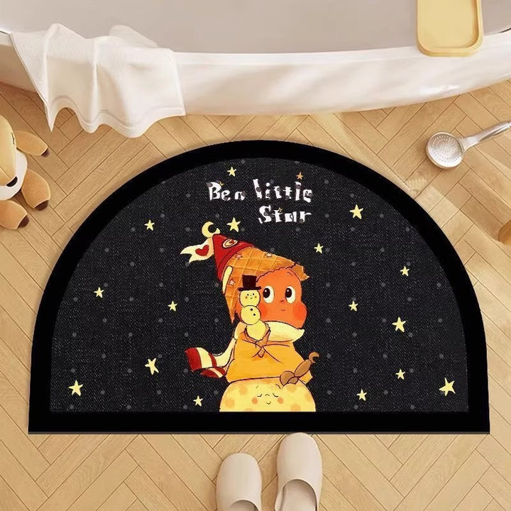 Playful Cartoon Character Bath Mat