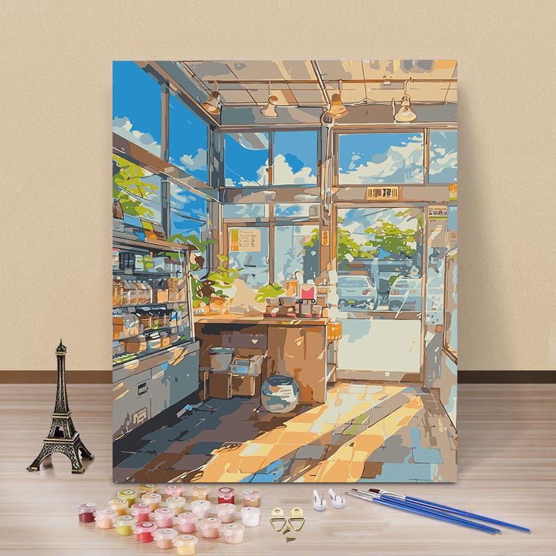 Artistic Coffee Shop Canvas Art Kit Stornfield