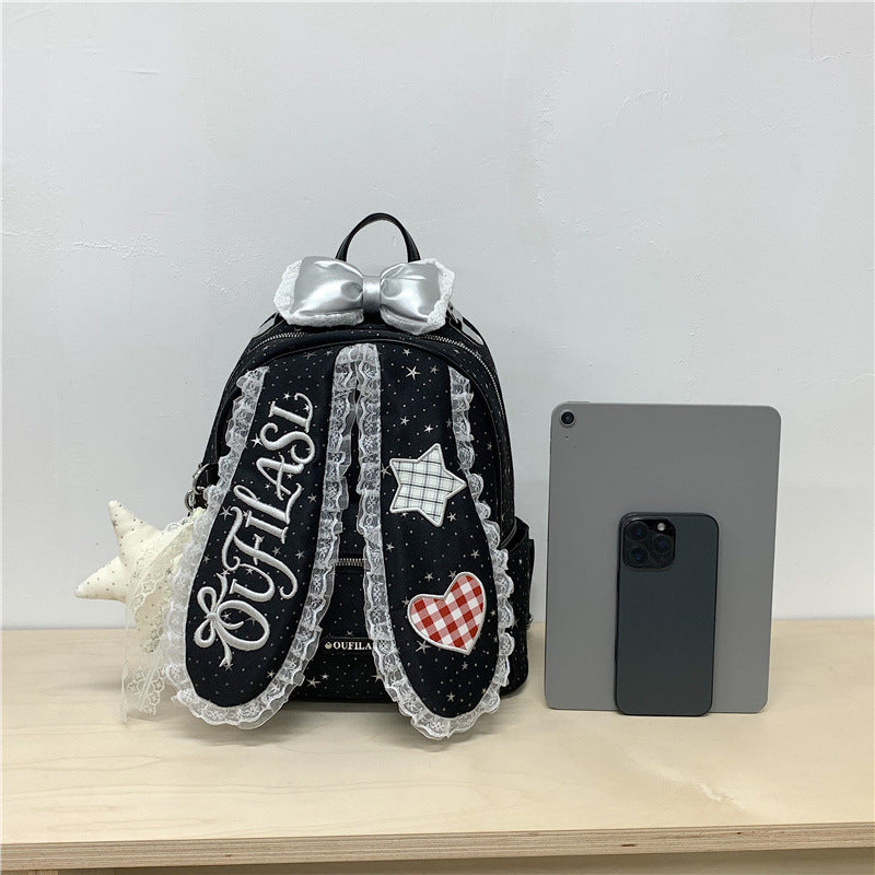Embroidered Bunny-Themed Backpack Stornfield
