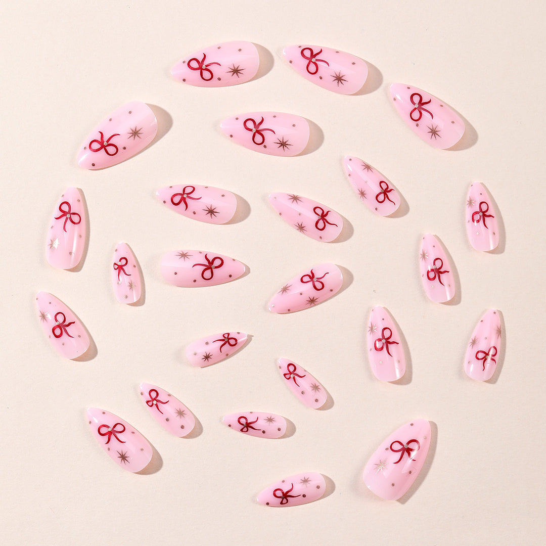 Stiletto Nail Art Extensions with Bow Accents Stornfield