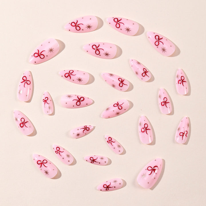 Stiletto Nail Art Extensions with Bow Accents Stornfield
