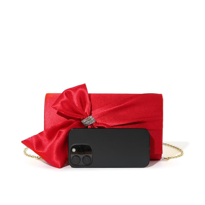 Luxe Satin Bow Clutch Bag