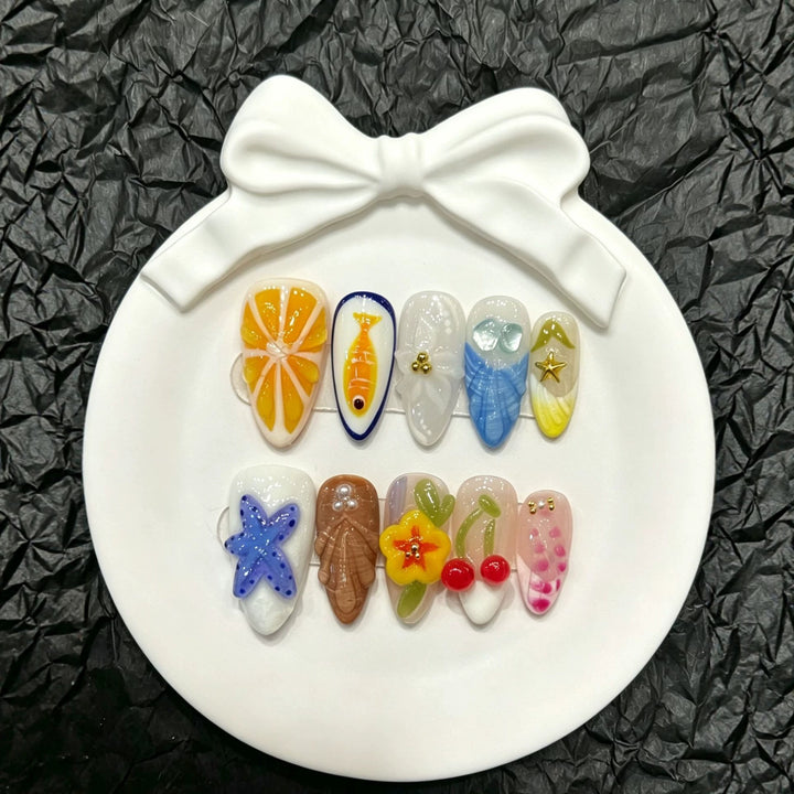 Whimsical Artistic Press-On Nail Set