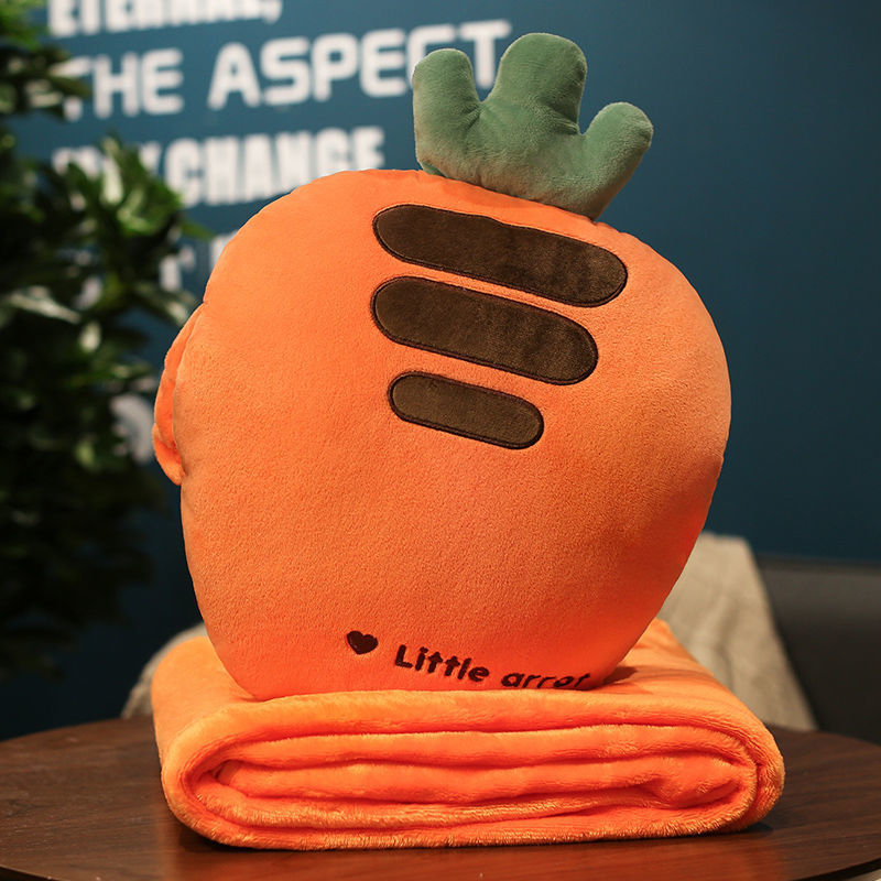 Plush carrot cushion and blanket set Stornfield