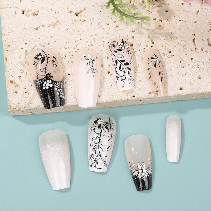 Artificial nails with elegant floral design Stornfield