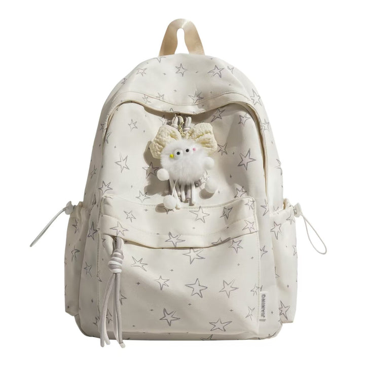 Star-Patterned Plush Backpack Stornfield
