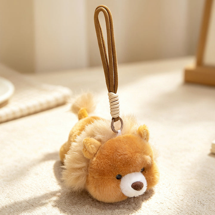 Plush Fox Bag Charm Keychain with Wrist Loop and Soft Faux-Fur Stornfield