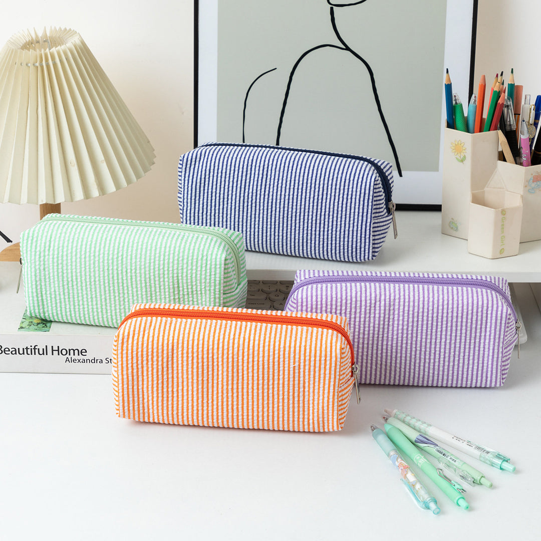 Striped Zippered Pencil Case Bag Stornfield