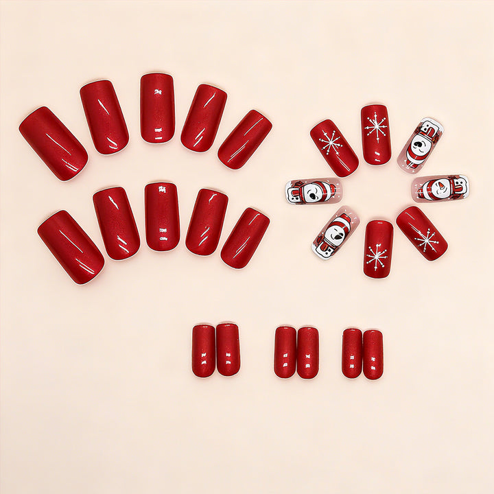 Festive artificial nails with snowman design Stornfield