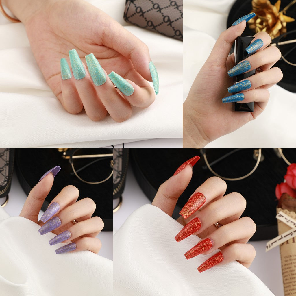Artificial Nail Set with Elegant Glitter Effect Stornfield