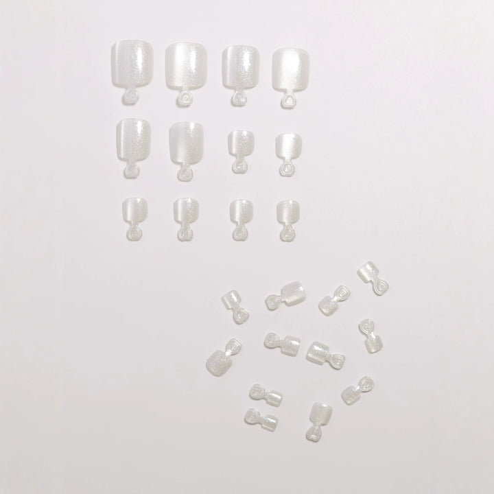 Premium Glittering Pedicure Press-On Nail Set Stornfield