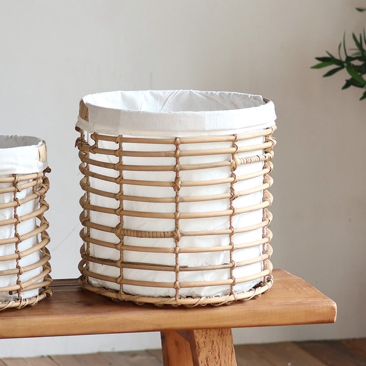 Decorative storage basket with fabric lining Stornfield