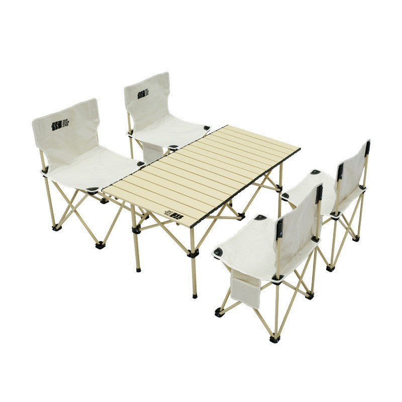 Folding Camping Table With Two Additional Chairs Stornfield