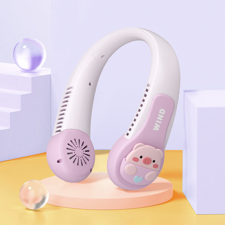 Women Portable Neck Fan with Cute Animal Design Stornfield