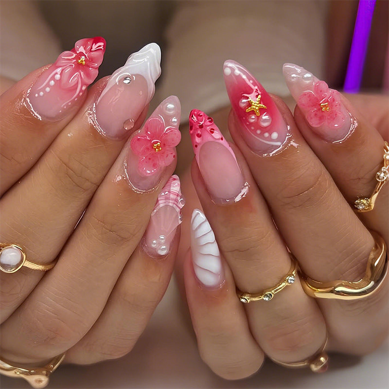 Elegant Floral Design Press-On Nail Set Stornfield