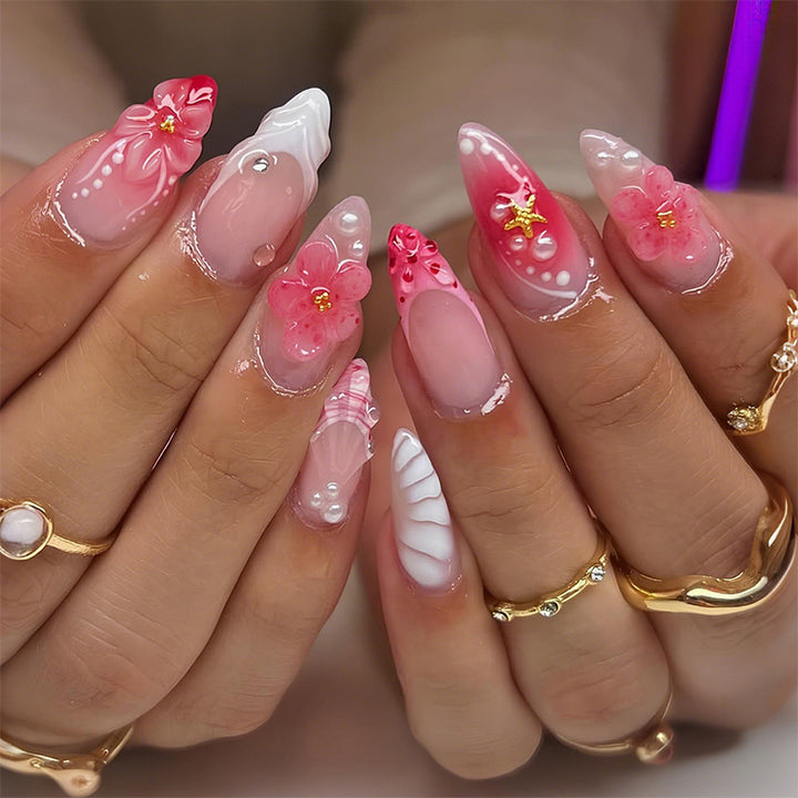 Elegant Floral Design Press-On Nail Set Stornfield