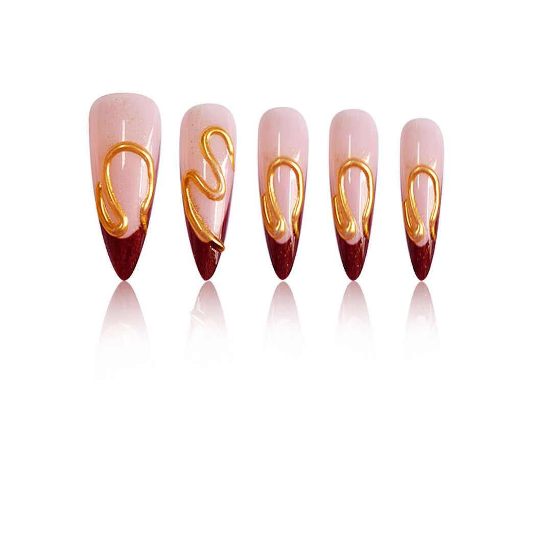 Artistic Stiletto Press-On Nail Design Stornfield