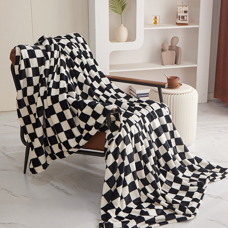 Checkered Fleece Throw Blanket