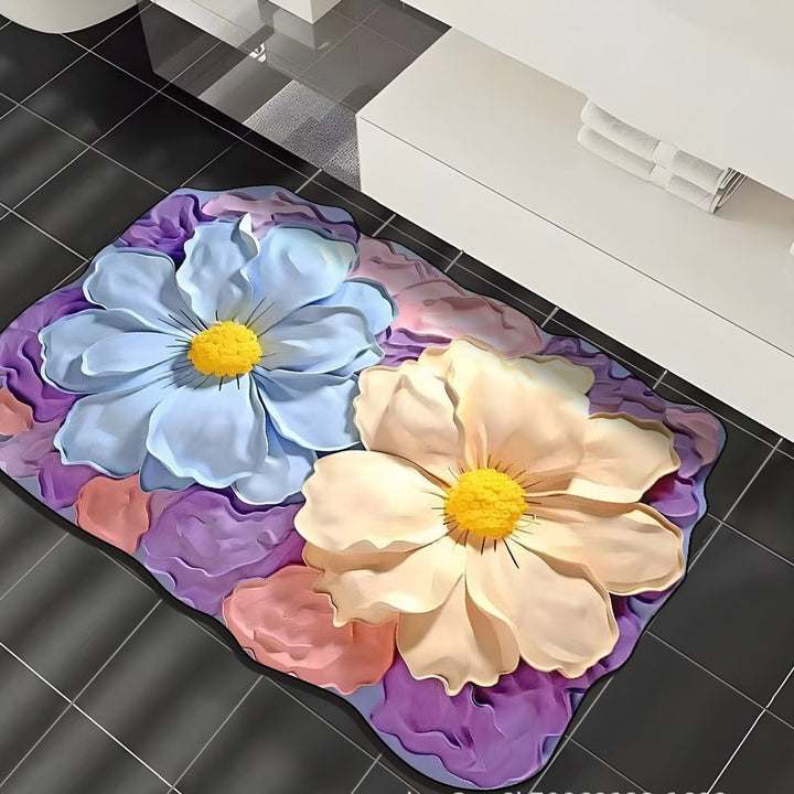 Floral 3D Decorative Bathroom Mat for Home