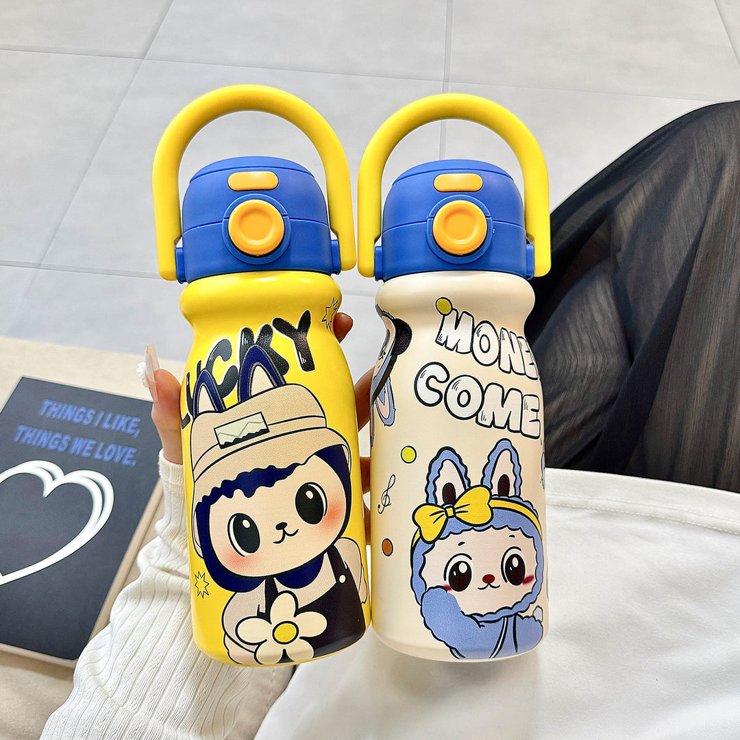 Women's water bottle with fun animal design and ergonomic carrying handle Stornfield