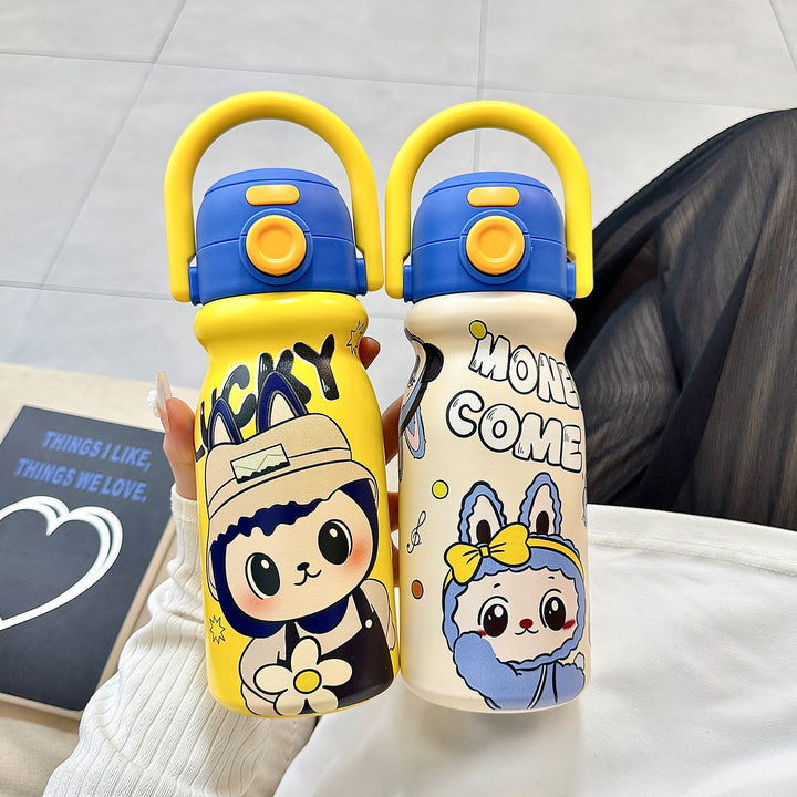 Women's water bottle with fun animal design and ergonomic carrying handle Stornfield