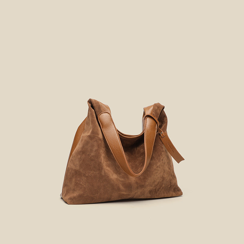 Suede Slouchy Shoulder Bag