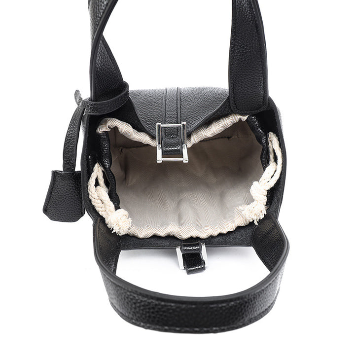 Dual-Compartment Textured Leather Tote Bag Stornfield