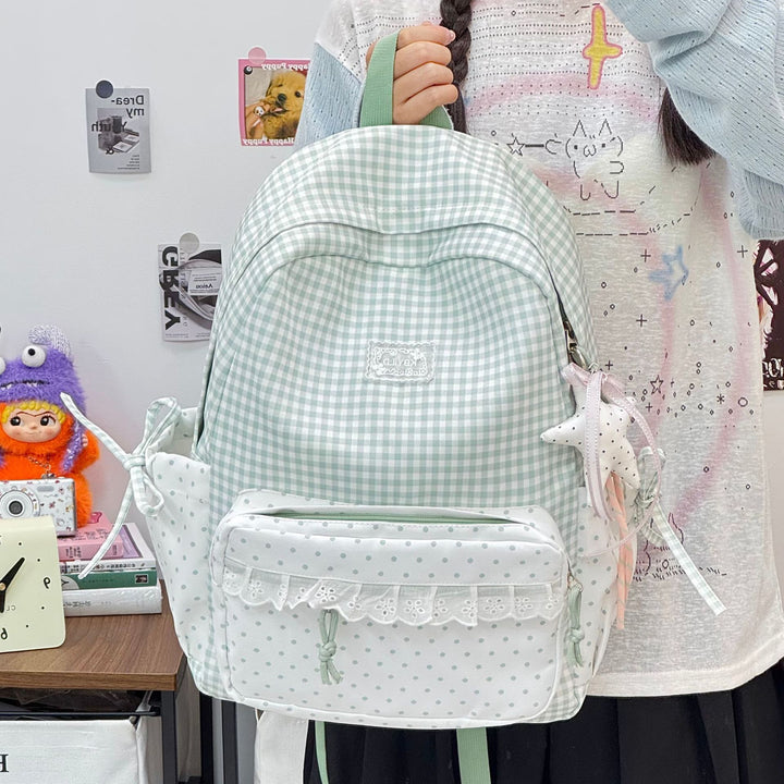 Cute Checked Pattern Backpack Stornfield