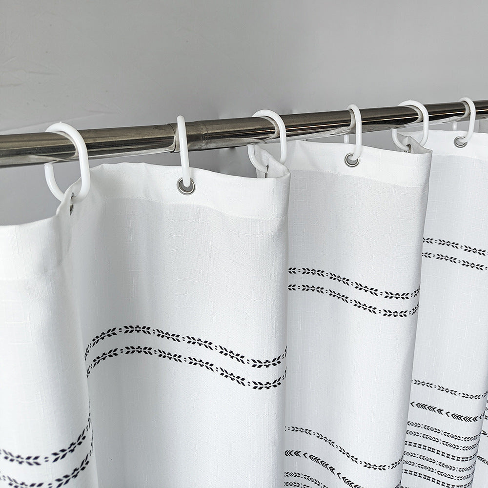 Textured Striped Shower Curtain Stornfield