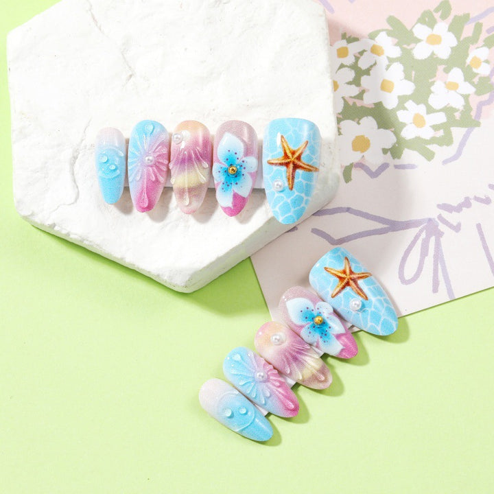 Artificial nails with maritime motifs Stornfield
