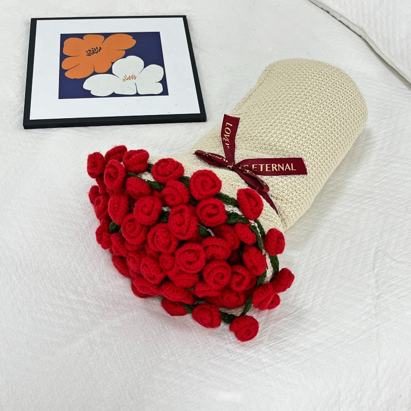Floral Crochet Throw Blanket