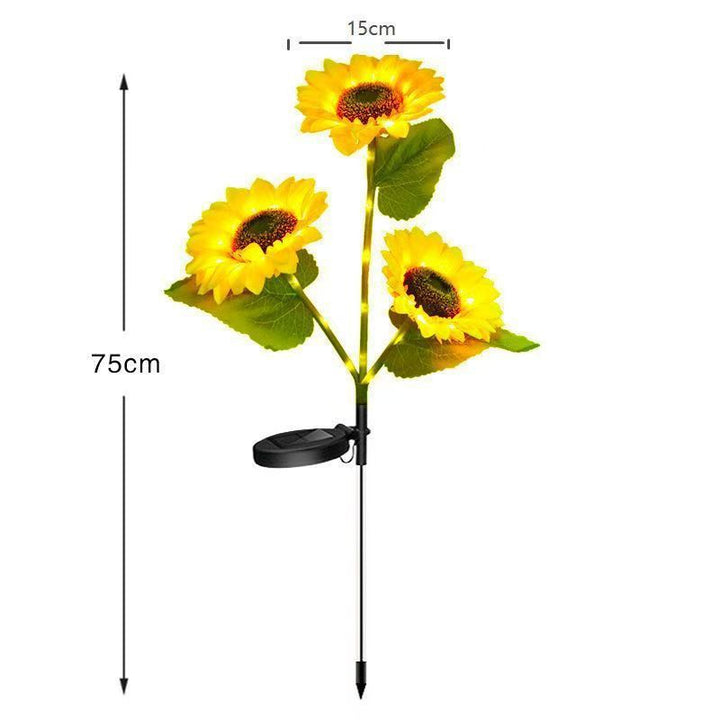 Solar-Powered Outdoor Garden Stake Lights With Realistic Sunflower Blooms And Waterproof Solar Controller Stornfield