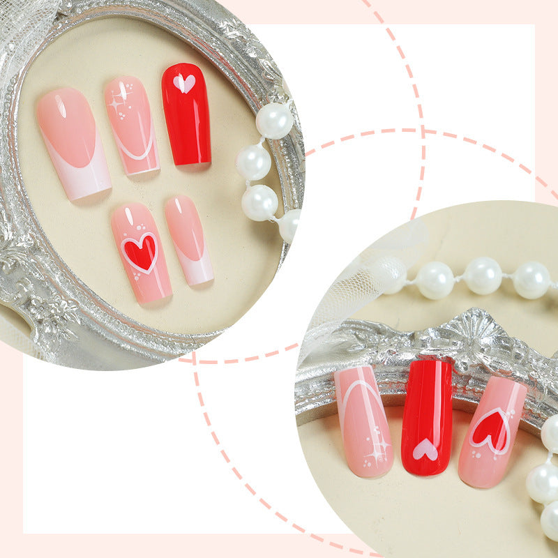 Creative nail art set with heart and modern accents Stornfield